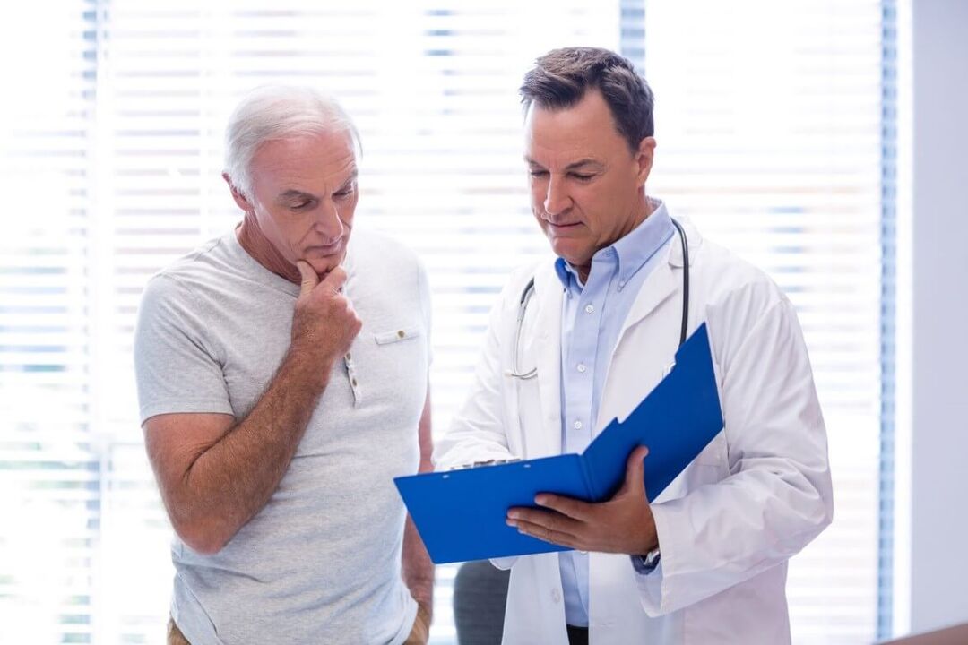 prescribing treatment for prostatitis by a doctor